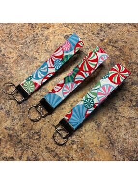 Handmade Cotton Wristlet Key Fob